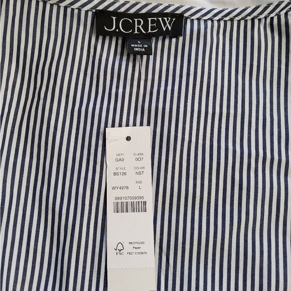 J.Crew Lace-Eyelet Collar Poplin Blouse Size L - Picture 7 of 12